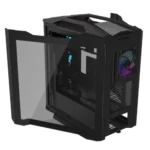 GIGABYTE AORUS C601 GLASS GLOBAL E-ATX Mid Tower PC Gaming Case, Pre-installed 4x ARGB Fans - Black - Image 3