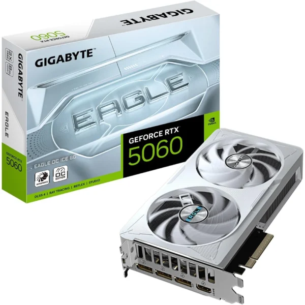 GIGABYTE GeForce RTX 5060 EAGLE OC ICE 8G Graphics Card, PCIe 5.0, GDDR7, GV-N5060EAGLEOC ICE-8GD