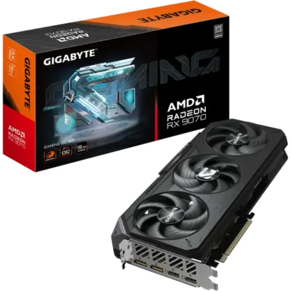 GIGABYTE Radeon RX 9070 GAMING OC 16G Graphics Card, PCIe 5.0, GDDR6, GV-R9070GAMING OC-16GD