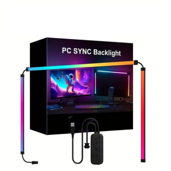 Smart RGBIC Addressable Monitor Backlight USB LED Display Sync Light, Music & Mic Modes, PC Software Controllable