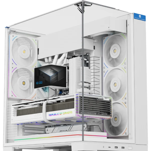 Thermalright A70 VISION ATX ARGB Desktop Case w/ 9.16" LCD Screen - White - Without Fans