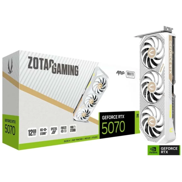 ZOTAC GAMING GeForce RTX 5070 AMP White Edition 12GB GDDR7 Graphics Card