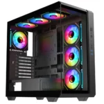 Astro AGC-U31A ATX Gaming Case, 4x Pre-installed ARGB Infinity Fans w/ 6-Port Fan Hub and Remote - Image 4
