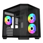 Astro AGC-X40M Dual-Chamber Micro-ATX Gaming Case, 3x Pre-installed ARGB Fans