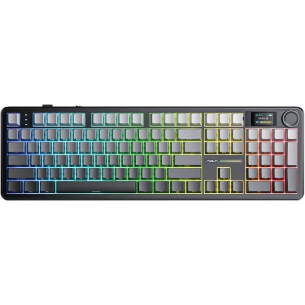 AULA F108 PRO Wireless Mechanical Keyboard, RGB Backlight – Gradient Grey – Zephyr V3 Switch