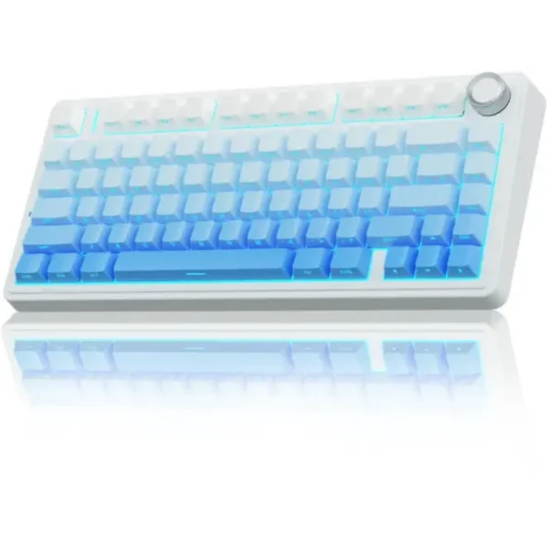 AULA F75 Pro Wireless Mechanical Keyboard, 75% Gasket Hot Swappable Custom Keyboard - Gradient Blue - Star Vector Switch