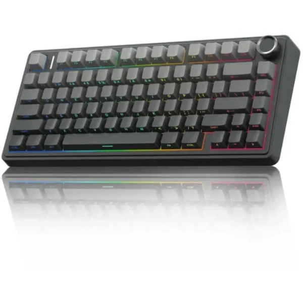 AULA F75 Pro Wireless Mechanical Keyboard, 75% Gasket Hot Swappable Custom Keyboard - Gradient Grey - LEOBOG Reaper Switch
