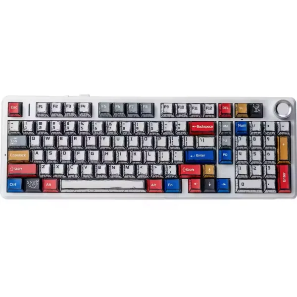 AULA F99 Pro Wireless Mechanical Keyboard, 96% Gasket Hot Swappable Custom Keyboard - Comic - Star Vector Switch (Seiya)