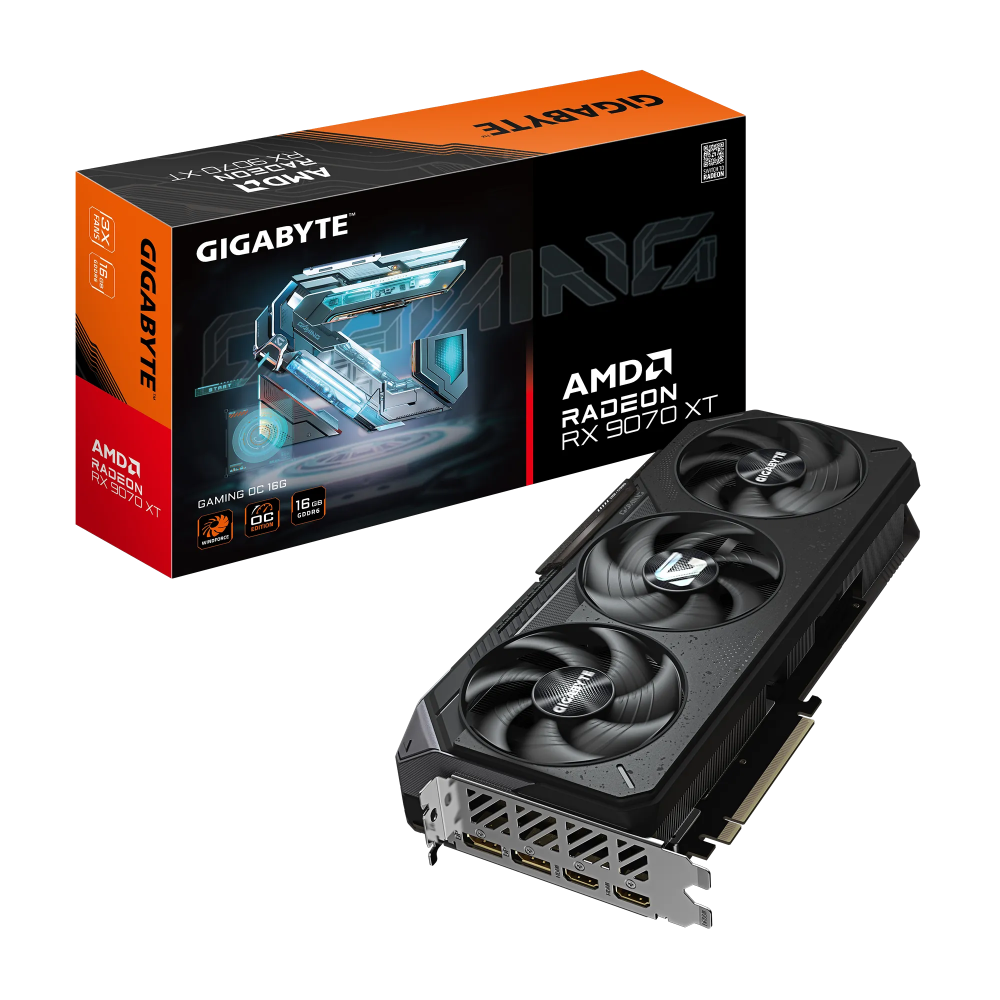 GIGABYTE Radeon RX 9070 XT Gaming OC 16G Graphics Card, PCIe 5.0, GDDR6, GV-R9070XTGAMING OC-16GD