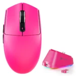 ATTACK SHARK G3 PRO Tri-Mode Wireless Gaming Mouse with Charging Dock, 25000 DPI, PAW3311 Sensor, Bluetooth, 2.4GHz Wireless & Wired, 59g Ultra-Lightweight, Omron Switches, 1000Hz Polling Rate - Rose Red - Image 2