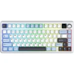 AULA F75 MAX Wireless Mechanical Keyboard, TFT Screen and Knob, 75% Gasket Hot Swappable Custom Keyboard - Glacial Blue - LEOBOG Reaper Switch - Image 2