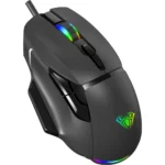 AULA F815 RGB Backlit Ergonomic Wired Gaming Mouse, Adjustable 12800 DPI with Multi-Button Design - Black - Image 2
