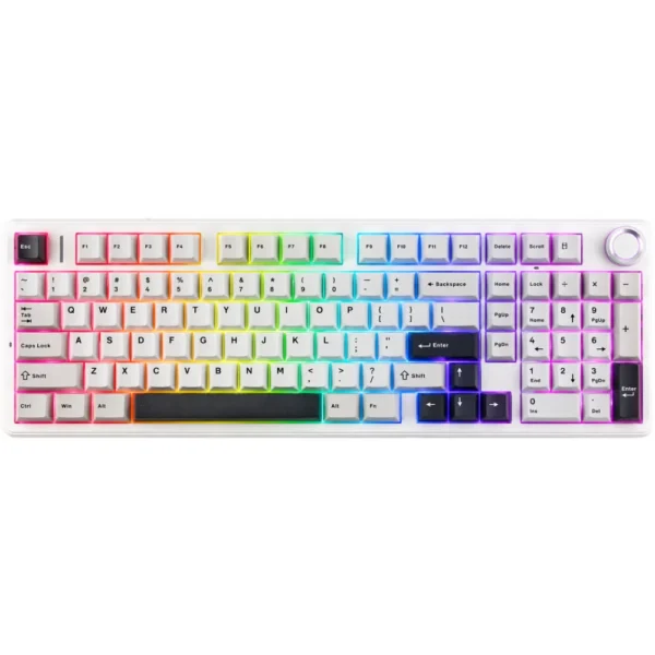 AULA F99 Pro Wireless Mechanical Keyboard, 96% Gasket Hot Swappable Custom Keyboard - Retro Grey - Star Vector Switch (Seiya)