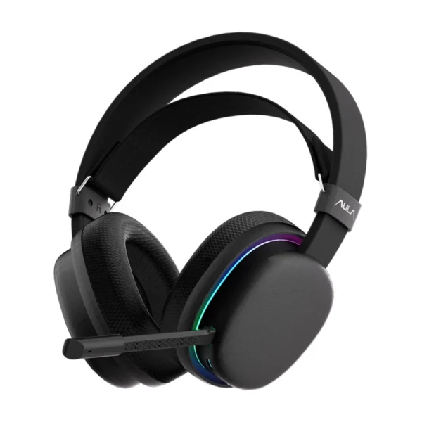 AULA G7 Wireless Gaming Headset, Dual BT 5.3 & 2.4GHz, 7.1 Surround Sound, 80+ Hour Battery, RGB, Noise-Canceling Mic for PS5/PS4/Switch/PC - Phantom Black