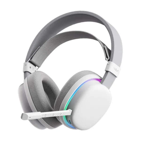 AULA G7 Wireless Gaming Headset, Dual BT 5.3 & 2.4GHz, 7.1 Surround Sound, 80+ Hour Battery, RGB, Noise-Canceling Mic for PS5/PS4/Switch/PC - Silver Wing White