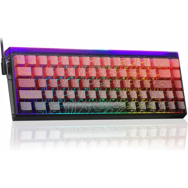AULA HERO 68 HE Wired Mechanical Keyboard, 8K Polling Rate/128k Scanning Rate, 68% Gasket Hall Effect Hot Swappable Custom Keyboard - Gradient Black/Red Contour - Dragon King Switch