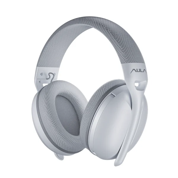 AULA S6 Tri-Mode Wireless Gaming Headset, Ultra-Lightweight 22H Battery, Support Bluetooth, 2.4GHz & Wired - Mid Grey