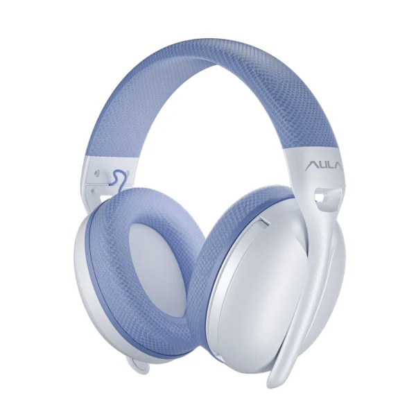 AULA S6 Tri-Mode Wireless Gaming Headset, Ultra-Lightweight 22H Battery, Support Bluetooth, 2.4GHz & Wired - Slate Blue
