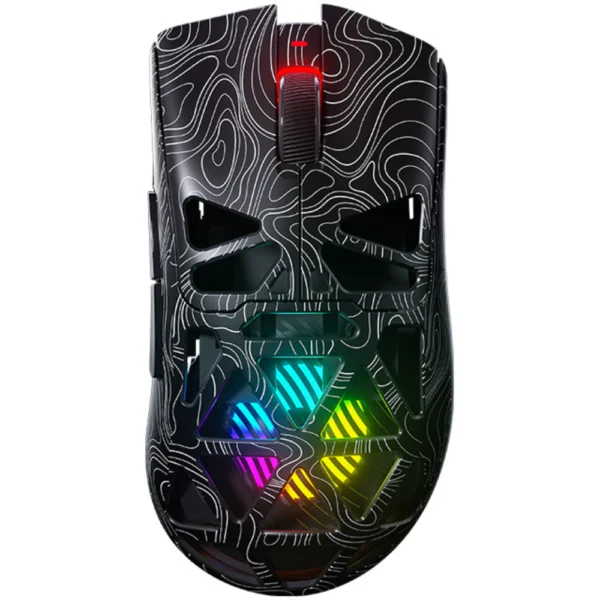 AULA SC620 Lightweight Tri-Mode Wireless Gaming Mouse, PAW3311 Sensor, Adjustable 12000 DPI, 1000Hz Polling Rate, 2.4GHz/Bluetooth/USB-C Wired, Honeycomb Shell, 67g Ultra-Light Design, RGB Lighting - Black Contour