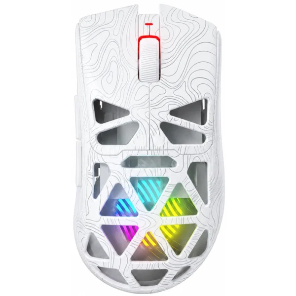AULA SC620 Lightweight Tri-Mode Wireless Gaming Mouse, PAW3311 Sensor, Adjustable 12000 DPI, 1000Hz Polling Rate, 2.4GHz/Bluetooth/USB-C Wired, Honeycomb Shell, 67g Ultra-Light Design, RGB Lighting - White Contour