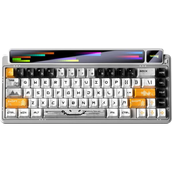AULA x LEOBOG AMG65 Gasket Wireless Mechanical Keyboard, Dual Screen, 65%, RGB, Bluetooth/2.4G/Wired, Rapid Trigger, Hot Swappable, For Windows Laptop PC Mac - Northern Star Lights - Jade King Switch
