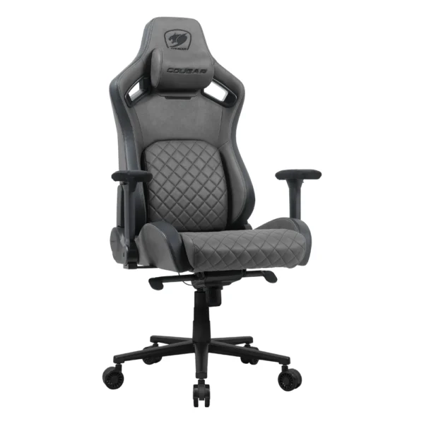 COUGAR Defensor S Ergonomic Gaming Chair, PushBack Lumbar Support and 4D Folding Armrests - Jet Gray F