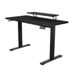 Cougar E-STAR 120 Electric Gaming Desk, Full Desk Mouse Pad, Removable Monitor Stand, Shields for Transmission Shaft & Motor, Cable Tray for Easy Management, Headset Hook – Black - Image 2