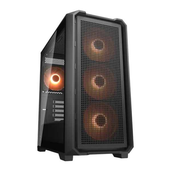 COUGAR MX600 Mini V2 Pro Micro-ATX Mini Tower Gaming Case, Black - 4x Pre-installed ARGB Fans