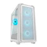 COUGAR MX600 Mini V2 Pro Micro-ATX Mini Tower Gaming Case, White - 4x Pre-installed ARGB Fans