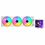 COUGAR POSEIDON VISTEK PRO ARGB 360mm AIO Liquid CPU Cooler, 3.95-Inch IPS TFT LCD Display, Supports Intel LGA1851/LGA1700/LGA1200/LGA115X/LGA1366/AMD AM5/AM4/AM3/AM2/FM2/FM1 - White