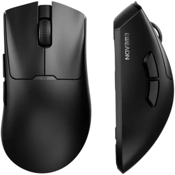 EWEADN A5 Pro Lightweight Tri-Mode Wireless Gaming Mouse, PAW3311 Sensor, 800mAh Battery, 1000Hz Polling Rate, 65g, Huano 100M Switches - Black