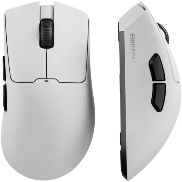 EWEADN A5 Ultra Lightweight Tri-Mode Wireless Gaming Mouse, PAW3395 Sensor, 26000 DPI, 800mAh Battery, 1000Hz Polling Rate, 65g, Huano 100M Switches, Premium Coating - White