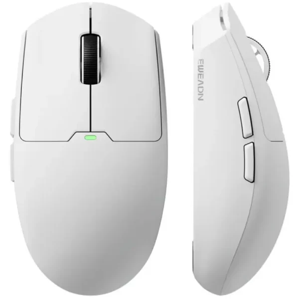 EWEADN E11 Pro Lightweight Tri-Mode Wireless Gaming Mouse, PAW3311 Sensor, 24000 DPI, 65g, 1ms Low Latency, 500mAh Battery - White