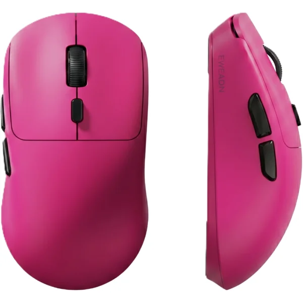 EWEADN E9 Lightweight Tri-Mode Wireless Gaming Mouse, 12000 DPI, 65g, 1000Hz Polling Rate, 500mAh Battery, Intel S203 Sensor - Raspberry Pink