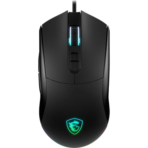 MSI Forge GM320 RGB Wired Gaming Mouse, 12800 DPI, 20M+ Clicks Micro Switch, Optical Sensor, Ergonomic Ambidextrous Hand Design