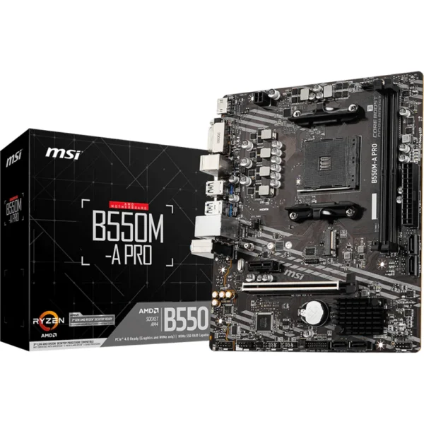 MSI PRO B550M-A AM4 DDR4 Motherboard, mATX - Supports AMD Ryzen 5000/4000/3000 Processors
