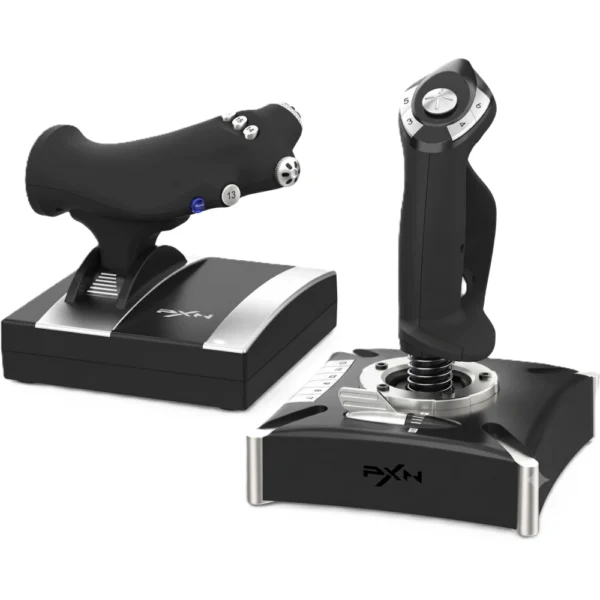 PXN 2119Pro Flight Simulator Joystick with Vibration, 16 Programmable Buttons, 8-Way Hat Switch, Throttle Control, For PC (Windows 7/8/10), PS4, Xbox One