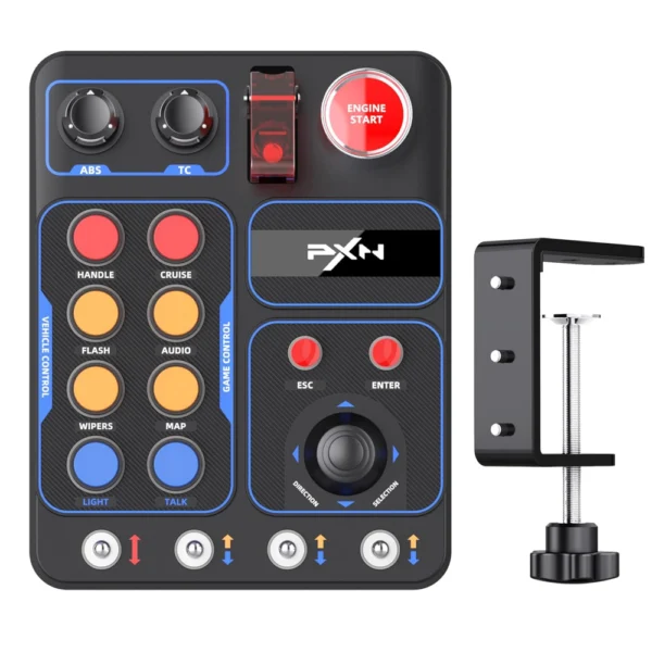 PXN CB1 Racing Button Box, USB Sim Racing Control Panel with 30 Programmable Buttons & RGB Lighting for PC/PXN V9 Gen2 Steering Wheel