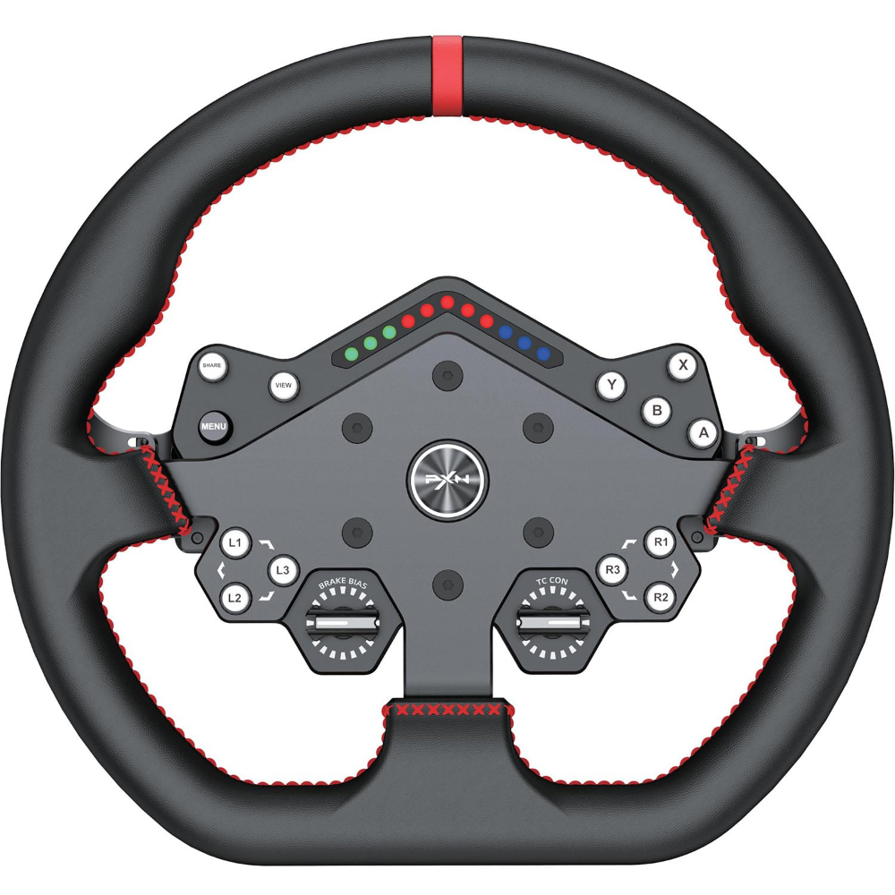 PXN W DS R2 11.8-Inch Gaming Racing Wheel, Quick Release, 4 Paddle Shifters, RGB Rev Lights, Microfiber Leather Grip, Compatible with VD4/VD6/VD10 Direct Drive Bases