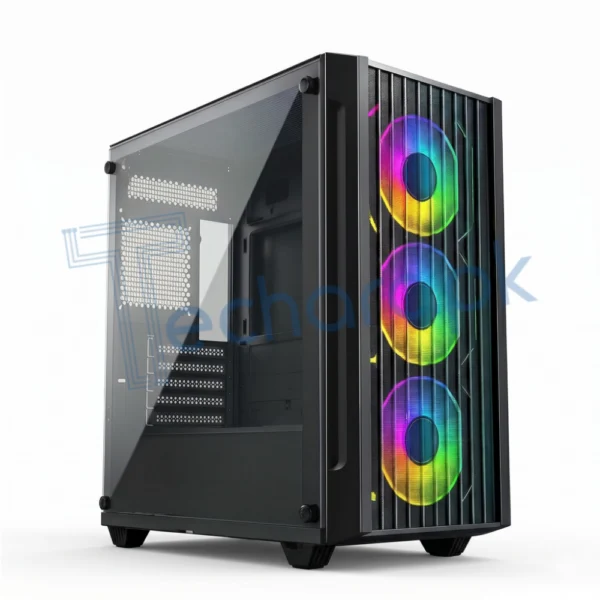 Thunder Rex TGC-1035 microATX Desktop Case, Front Mesh, 3x ARGB Infinity Fans Pre-Installed
