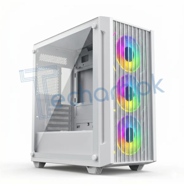 Thunder Rex TGC-1035W microATX Desktop Case, Front Mesh, 3x ARGB Infinity Fans Pre-Installed - White