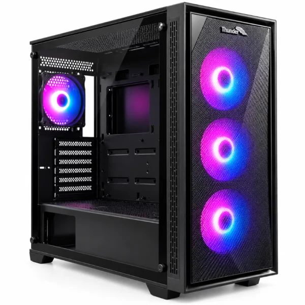 Thunder Tizona TGS-1233 ATX Desktop Case, Front Mesh, 4x ARGB Fans Pre-Installed