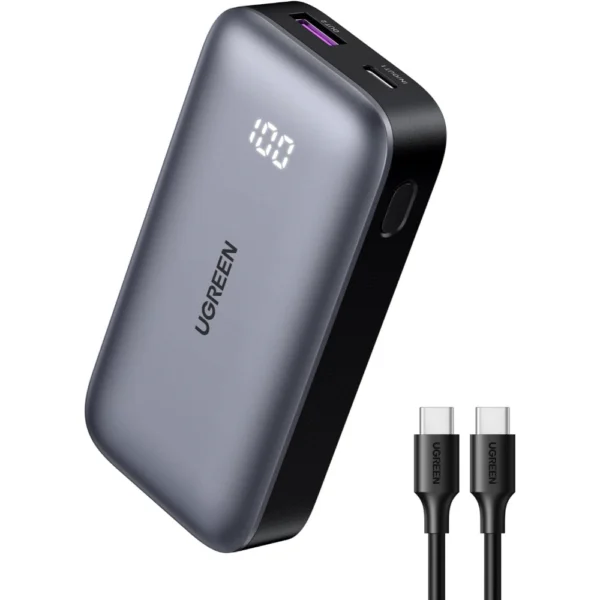 UGREEN 25185 10000mAh Power Bank, 30W iPhone Portable Charger, USB C Fast Charging Hi-Speed Power bank, Smaller Battery Pack Compatible with iPhone 16/15/14/13/12 Series, Samsung S25, iPad Pro, AirPods