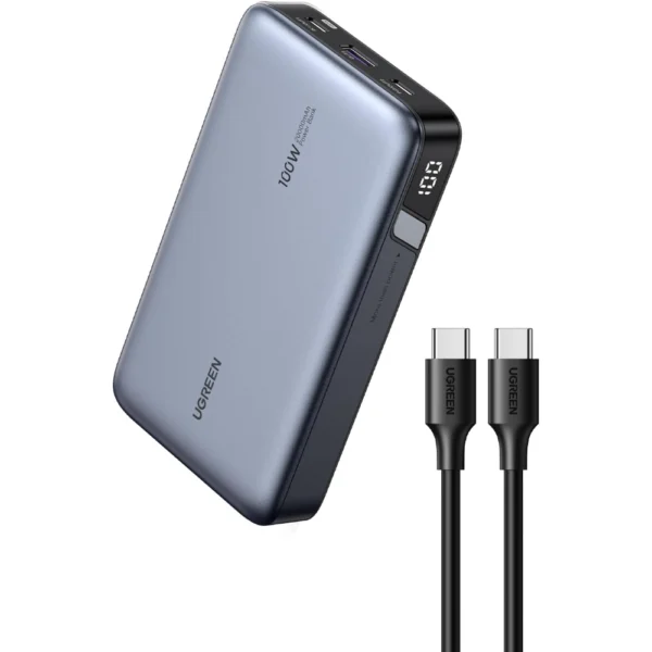 UGREEN 25188 20000mAh 100W Power Bank, Nexode Portable Charger USB C 3-Port PD Fast Charging Battery Pack Digital Display for iPhone 17/16, MacBook, iPad, Galaxy S26 Ultra, Steam Deck, Dell XPS and More