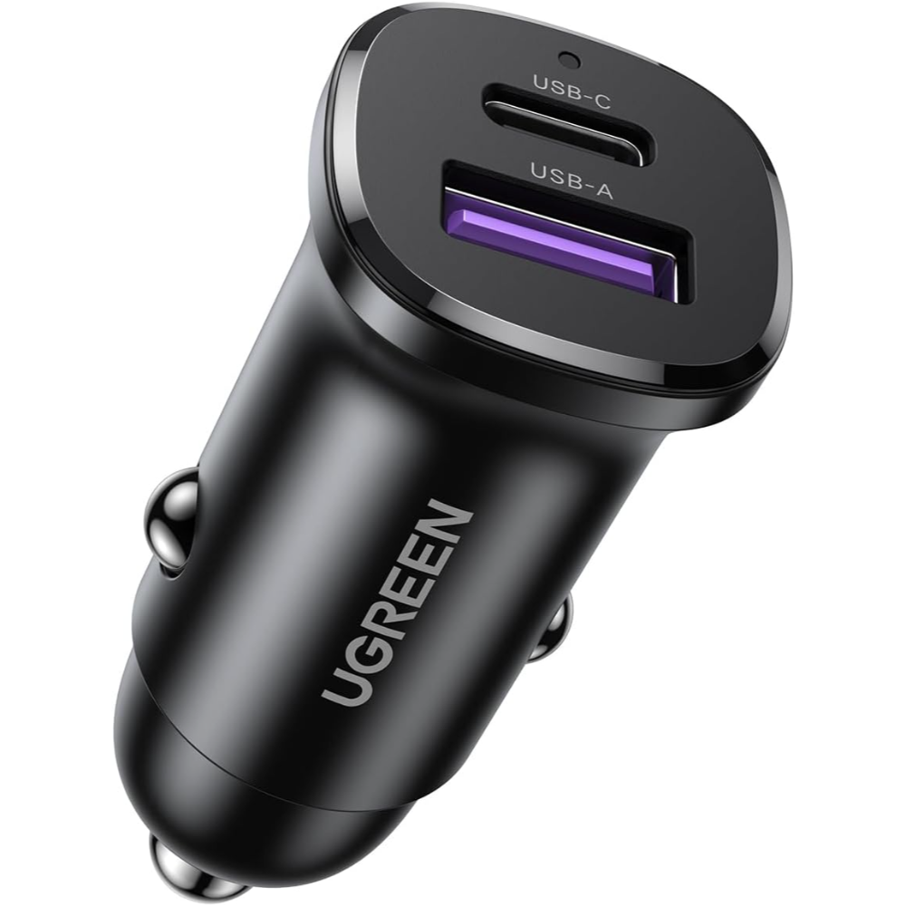 ugreen-25845-car-charger-1-techarcpk UGREEN 25845 Car Charger, 2 Ports PD 30W/PPS 25W & SCP 22.5W, Super Mini with LED Light, Compatible with iPhone 17/16/15/14/13, Galaxy S25/S24/S23, Pixel 10/9, iPad, MacBook - Image 1