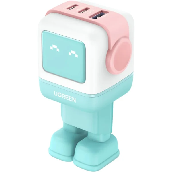 UGREEN 35855 Uno 65W 3 Ports USB C Charger, GaNFast, Cute Robot Shape Compatible with iPhone 17 Pro Max Air 16 15 14 13 Pixel Galaxy PSS 45W 25W S25 S24 S23 iPad MacBook Pro Air