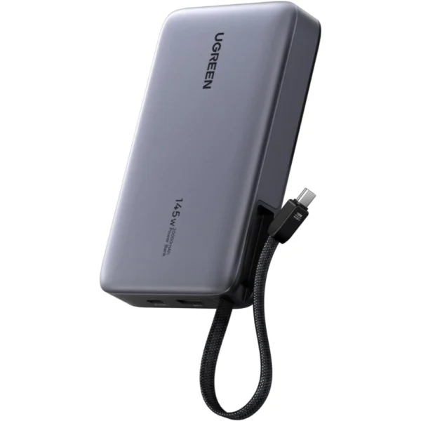 UGREEN 55992B Nexode 20000mAh Power Bank, 145W Laptop Portable Charger with Built-in USB-C Cable, 72Wh Fast Charging, Business Travel Battery Pack for MacBook Pro/Air/iPad/iPhone 17/Samsung S25/Dell/HP/Lenovo