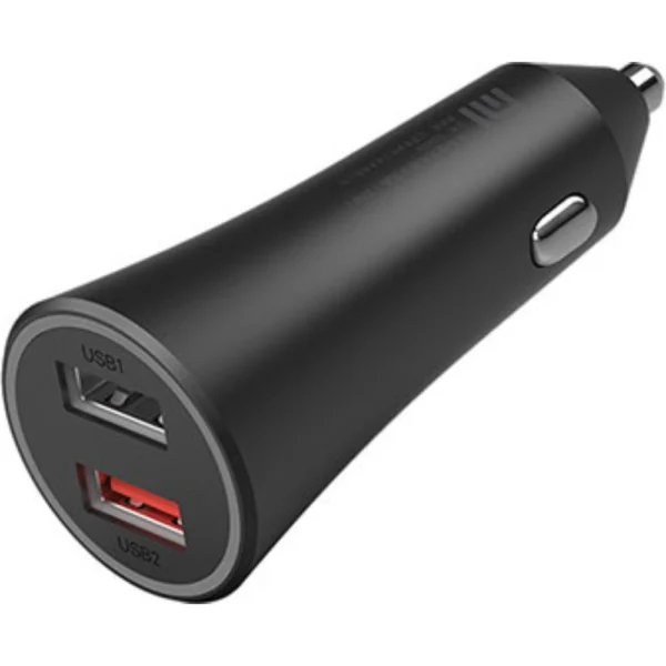 Xiaomi Mi GDS4147GL 37W Dual-Port Car Charger, USB-A Fast Car Charger, 37W Max Output, Dual USB Ports, 12V-24V Vehicle Compatible - Black