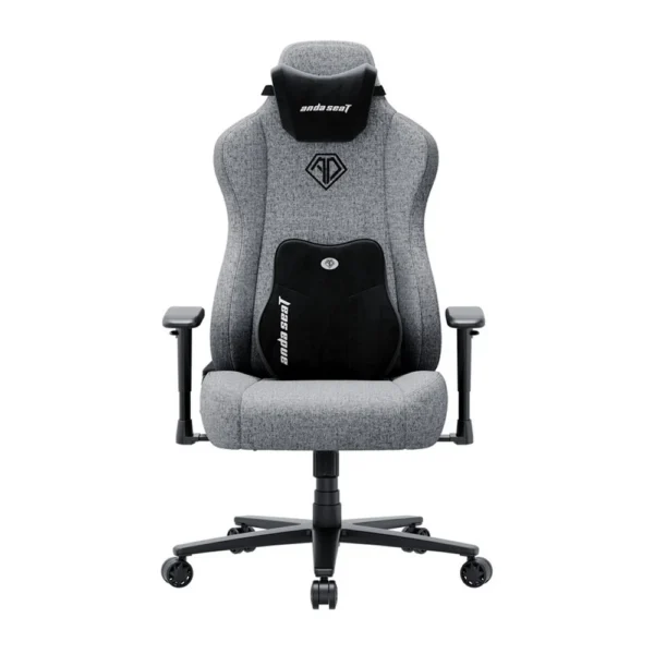 AndaSeat Novis XL Series Ultra (w/ Head & Lumbar Pillow) Premium Fabric Best Budget Ergonomic Gaming Chair - Ash Gray