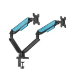 AndaSeat AD-W-A6D-2S-BS Stealth II Duo Dual Monitor Arm, Gas Spring Monitor Mount, 17–32 Inch Displays, Quick Release VESA, Cable Management - Black/Blue